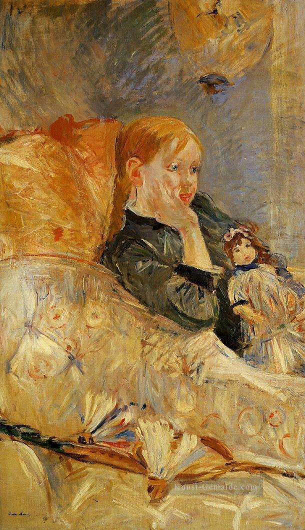 Kleines Mädchen mit einer Puppe Berthe Morisot Ölgemälde